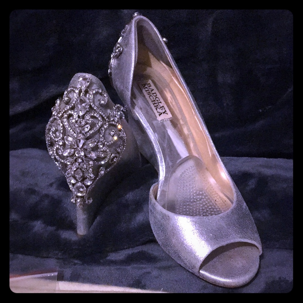 Badgley Mischka bejeweled wedding/formal wedges